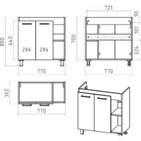  Misty Крафт - 80 Тумба напольная 2 дв. (беж. зебрано/бел) ПВХ - П-Кра-07080-011 - Превью изображения №2 — Интернет-магазин Time-Shop