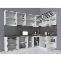 Готовая кухня Интерлиния Мила Матте 1.5x2.6 А правая (белый/белый/кастилло темный) - Превью изображения №4 — Интернет-магазин Time-Shop