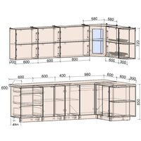 Готовая кухня Интерлиния Мила Матте 1.5x2.6 А правая (белый/белый/кастилло темный) - Превью изображения №5 — Интернет-магазин Time-Shop