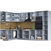 Готовая кухня Интерлиния Тренд 1.88x3.2 ВТ левая (пепел/пепел/опал светлый) - Превью изображения №2 — Интернет-магазин Time-Shop