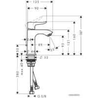 Смеситель Hansgrohe Metris 31088000 - Превью изображения №2 — Интернет-магазин Time-Shop