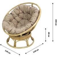 Кресло-качалка Garden Story Папасан Roker D110 вращающееся CV-18H (медовый/бежевый) - Превью изображения №8 — Интернет-магазин Time-Shop