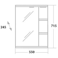  Onika Шкаф с зеркалом 55.01 L 205512 - Превью изображения №4 — Интернет-магазин Time-Shop