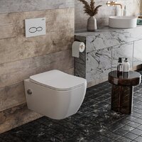 Унитаз подвесной Roxen Cube bidet в комплекте с инсталляцией StounFix Dual Fresh 6 в 1 966246 (кнопка: бежевый) - Превью изображения №10 — Интернет-магазин Time-Shop