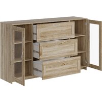 Тумба Mio Tesoro Сириус 2 двери со стеклом 156x95 2.02.03.370.3 (дуб сонома) - Превью изображения №2 — Интернет-магазин Time-Shop