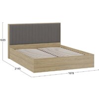 Кровать Трия Сэнди с ПМ Тип 2 160x200 (вяз благородный/велюр графит) - Превью изображения №4 — Интернет-магазин Time-Shop