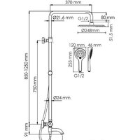 Душевая система  Wasserkraft A188.257.155.WM Thermo - Превью изображения №3 — Интернет-магазин Time-Shop