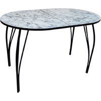 Arvento Флок 2 раздвижной овал 110-140х70 (мрамор каррара)