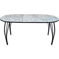 Кухонный стол Arvento Флок 2 раздвижной овал 110-140х70 (мрамор каррара) - Превью изображения №3 — Интернет-магазин Time-Shop