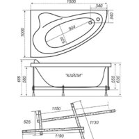 Ванна Triton Кайли 150x100R (с каркасом, экраном и сифоном) - Превью изображения №5 — Интернет-магазин Time-Shop