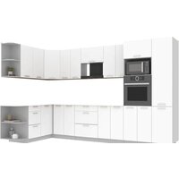 Интерлиния Мила Лайт 1.68x3.4 левая без столешницы (белый платинум/белый платинум)