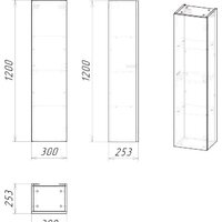  Grossman Шкаф-пенал Альба 30 303009 (веллингтон/белый) - Превью изображения №2 — Интернет-магазин Time-Shop