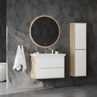  Onika Тумба под умывальник Дайлер 80 108061 (белый/дуб сонома) - Превью изображения №7 — Интернет-магазин Time-Shop