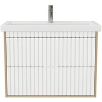  Onika Тумба под умывальник Дайлер 80 108061 (белый/дуб сонома) - Превью изображения №2 — Интернет-магазин Time-Shop