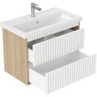  Onika Тумба под умывальник Дайлер 80 108061 (белый/дуб сонома) - Превью изображения №4 — Интернет-магазин Time-Shop