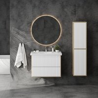  Onika Тумба под умывальник Дайлер 80 108061 (белый/дуб сонома) - Превью изображения №6 — Интернет-магазин Time-Shop