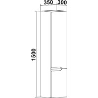  Runo Шкаф-пенал для ванной Стокгольм 35 правый (подвесной) - Превью изображения №5 — Интернет-магазин Time-Shop