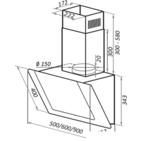 Кухонная вытяжка MAUNFELD Wind 50 (белый) - Превью изображения №2 — Интернет-магазин Time-Shop