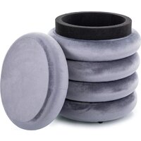 Пуфик Signal Calvi Velvet (серый) - Превью изображения №2 — Интернет-магазин Time-Shop