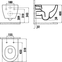 Унитаз подвесной Creavit Free FE322-11CB00E-0000 (без сиденья) - Превью изображения №2 — Интернет-магазин Time-Shop