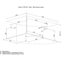Ванна Aquanet Capri 170x110 L (с каркасом и экраном) - Превью изображения №12 — Интернет-магазин Time-Shop