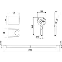 Душевой гарнитур  Aquatek Оберон AQ2033MB (черный матовый) - Превью изображения №5 — Интернет-магазин Time-Shop