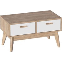 Мебельград Калгари 2 ящ. (дуб натуральный светлый/белый матовый)