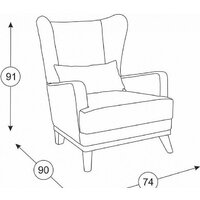 Интерьерное кресло Нижегородмебель Оскар ТК 315 (толидо 32) - Превью изображения №2 — Интернет-магазин Time-Shop