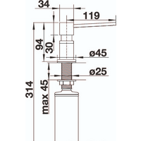 Дозатор для моющего средства Blanco Lato (хром/темная скала) - Превью изображения №2 — Интернет-магазин Time-Shop