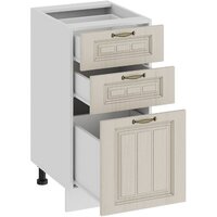 Шкаф напольный Трия Лина 1Н4Я3 (белый/кремовый) - Превью изображения №2 — Интернет-магазин Time-Shop