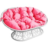 M-Group Мамасан 12110108 (белый ротанг/розовая подушка)