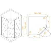 Душевой уголок RGW PA-081 35088122-11 120x120 (хром/прозрачное стекло) - Превью изображения №2 — Интернет-магазин Time-Shop