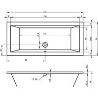 Ванна Riho Lusso 170x75 (без ножек) - Превью изображения №2 — Интернет-магазин Time-Shop