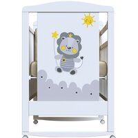 Классическая детская кроватка VDK Happy Lion колесо-качалка (белый) - Превью изображения №2 — Интернет-магазин Time-Shop