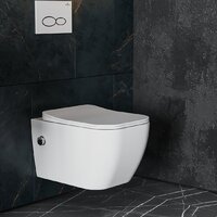 Унитаз подвесной Roxen Cube bidet в комплекте с инсталляцией StounFix Dual Fresh 6 в 1 966127 (кнопка: серый бетон) - Превью изображения №8 — Интернет-магазин Time-Shop