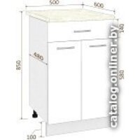 Шкаф напольный Кортекс-мебель Корнелия Лира НШ50р1ш (дуб сонома/мадрид) - Превью изображения №6 — Интернет-магазин Time-Shop