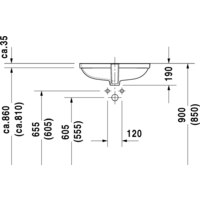 Умывальник Duravit D-Code 58x45.5 [0338560000] - Превью изображения №5 — Интернет-магазин Time-Shop