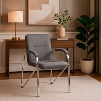 Офисный стул AksHome Samba AKS-1 (Leto 68 темно-серая ткань, мягкие подлокотники) - Превью изображения №3 — Интернет-магазин Time-Shop