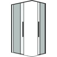 Душевой уголок Grossman Galaxy 80x80x195 300.K33.01.8080.21.00 (черный матовый/прозрачное стекло) - Превью изображения №2 — Интернет-магазин Time-Shop