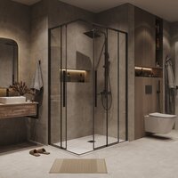 Душевой уголок Grossman Galaxy 80x80x195 300.K33.01.8080.21.00 (черный матовый/прозрачное стекло) - Превью изображения №8 — Интернет-магазин Time-Shop