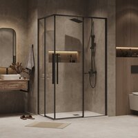 Душевой уголок Grossman Galaxy 80x80x195 300.K33.01.8080.21.00 (черный матовый/прозрачное стекло) - Превью изображения №7 — Интернет-магазин Time-Shop