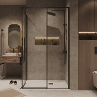 Душевой уголок Grossman Galaxy 80x80x195 300.K33.01.8080.21.00 (черный матовый/прозрачное стекло) - Превью изображения №9 — Интернет-магазин Time-Shop