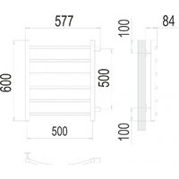 Полотенцесушитель TERMINUS Классик П6 500x600 бп (сатин) - Превью изображения №2 — Интернет-магазин Time-Shop