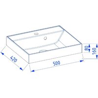 Умывальник Lauter Melisa 50 (искусственный мрамор) - Превью изображения №2 — Интернет-магазин Time-Shop
