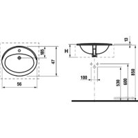 Умывальник Roca Adora 56x47 [327203000] - Превью изображения №2 — Интернет-магазин Time-Shop