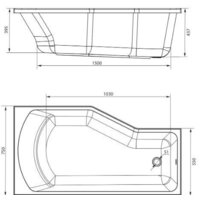 Ванна MarkaOne Convey 150x75 L (с ножками) - Превью изображения №6 — Интернет-магазин Time-Shop