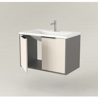  Дабер Тумба под умывальник 018 70 Т18.7.0.19Ч (бежевый/серый/ручка черная) - Превью изображения №2 — Интернет-магазин Time-Shop