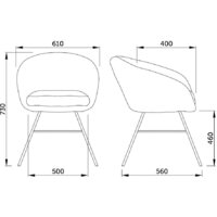Стул с подлокотниками AksHome Amur (светло-коричневый велюр/золото) - Превью изображения №7 — Интернет-магазин Time-Shop
