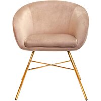 Стул с подлокотниками AksHome Amur (светло-коричневый велюр/золото) - Превью изображения №2 — Интернет-магазин Time-Shop