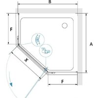 Душевой уголок RGW PA-82 41088288-11 80x80 (хром/прозрачное стекло) - Превью изображения №2 — Интернет-магазин Time-Shop